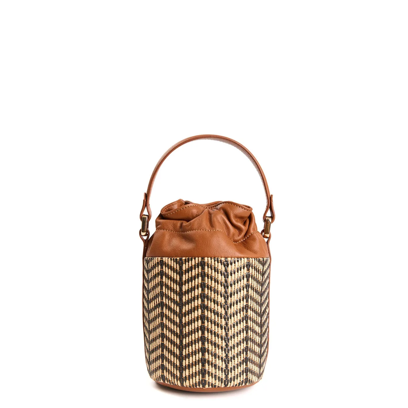 E.Marinella MINI SECCHIELLO COLOR CUOIO In rafia e pelle Discount