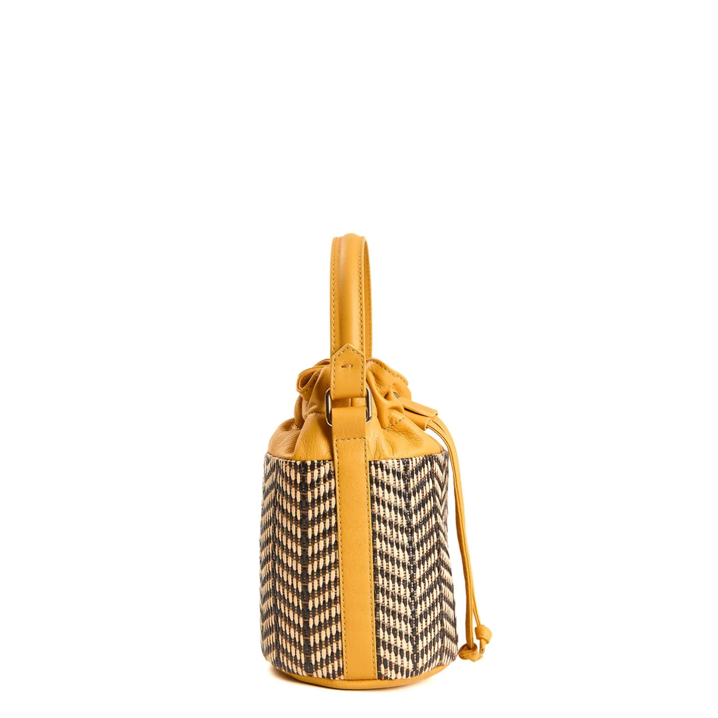 E.Marinella MINI SECCHIELLO GIALLO In rafia e pelle Sale