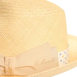 E.Marinella PANAMA MODELLO FEDERICO CON CINTA IN SETA BIANCA, 56 CM E. marinella x borsalino Discount