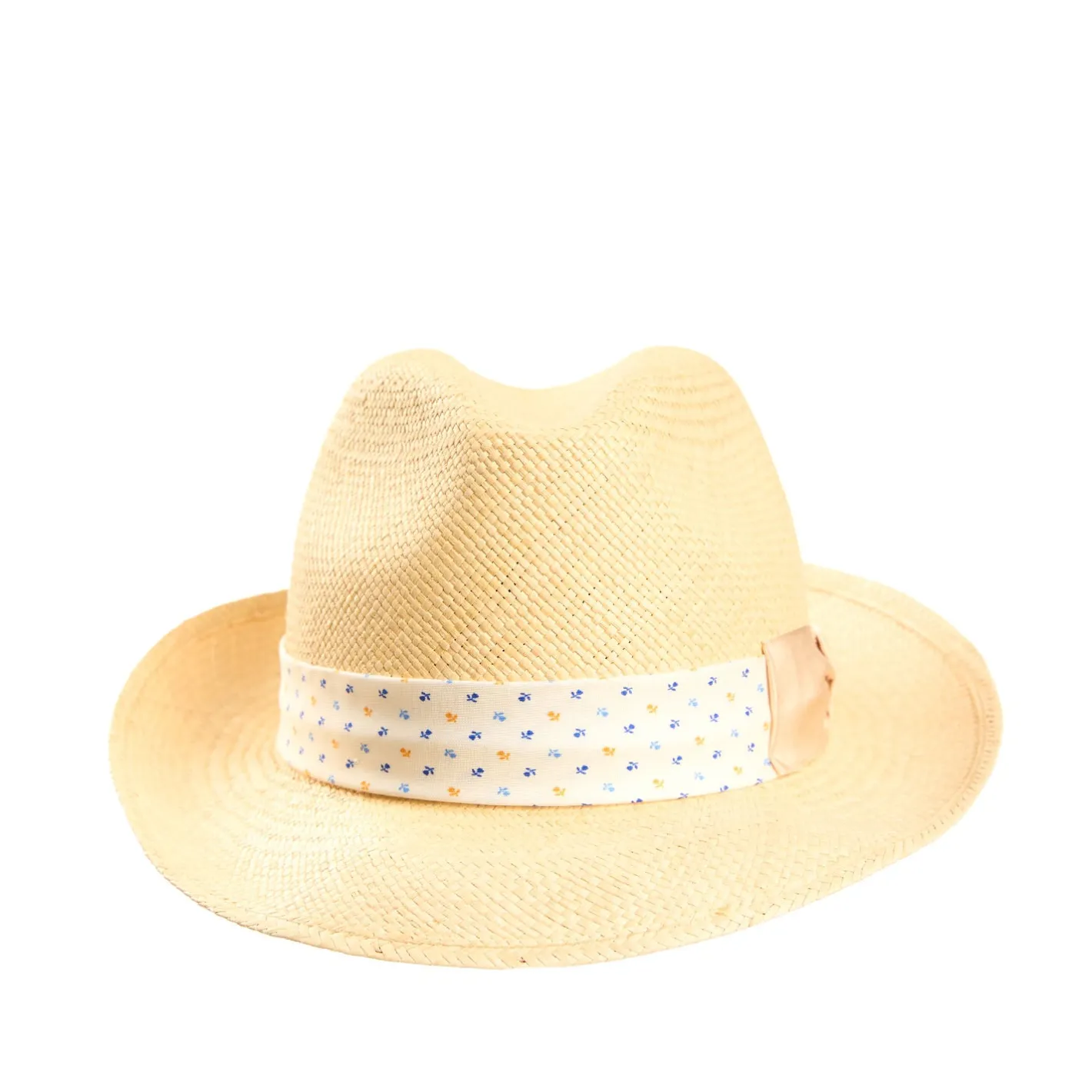 E.Marinella PANAMA MODELLO FEDERICO CON CINTA IN SETA BIANCA, 56 CM E. marinella x borsalino Discount