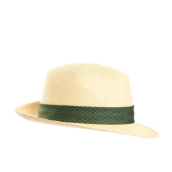 E.Marinella PANAMA MODELLO FEDERICO CON CINTA IN SETA VERDE, 58 CM E. marinella x borsalino Online