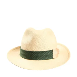 E.Marinella PANAMA MODELLO FEDERICO CON CINTA IN SETA VERDE, 58 CM E. marinella x borsalino Online
