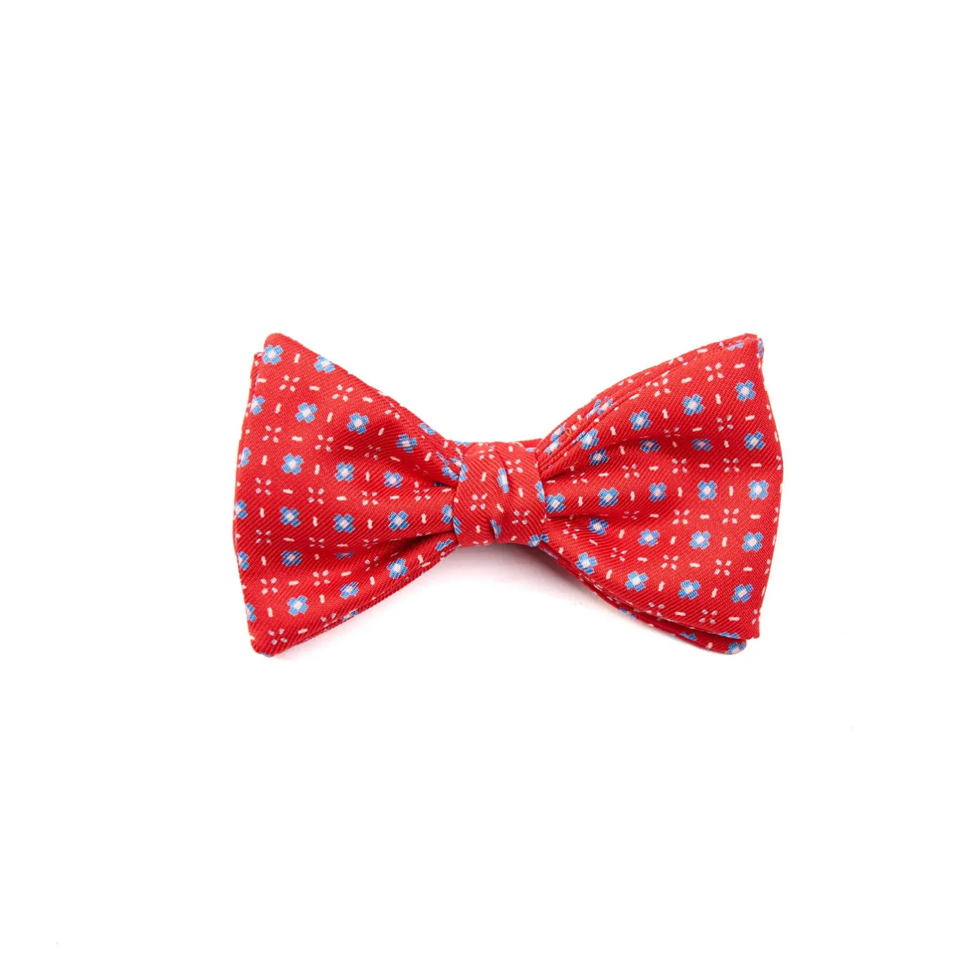 E.Marinella PAPILLON ANNODATO IN SETA ROSSO Microfantasia fiore