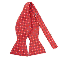 E.Marinella PAPILLON DA ANNODARE IN SETA ROSSO Microfantasia fiore Discount
