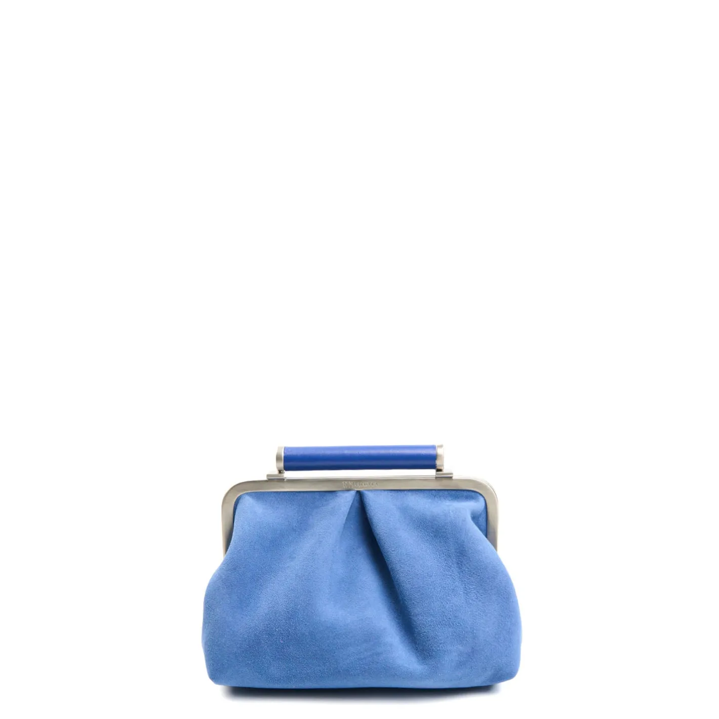 E.Marinella PARTY CLUTCH AZZURRO POLVERE In camoscio e pelle New