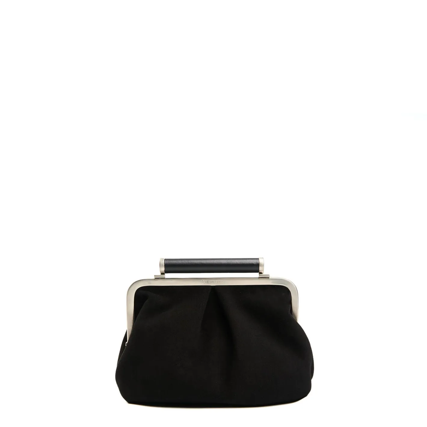 E.Marinella PARTY CLUTCH NERA In camoscio e pelle New