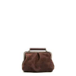 E.Marinella PARTY CLUTCH TESTA MORO In camoscio e pelle Clearance