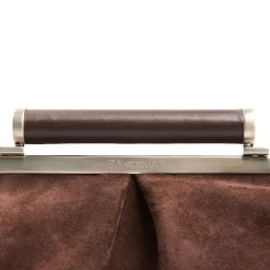 E.Marinella PARTY CLUTCH TESTA MORO In camoscio e pelle Clearance