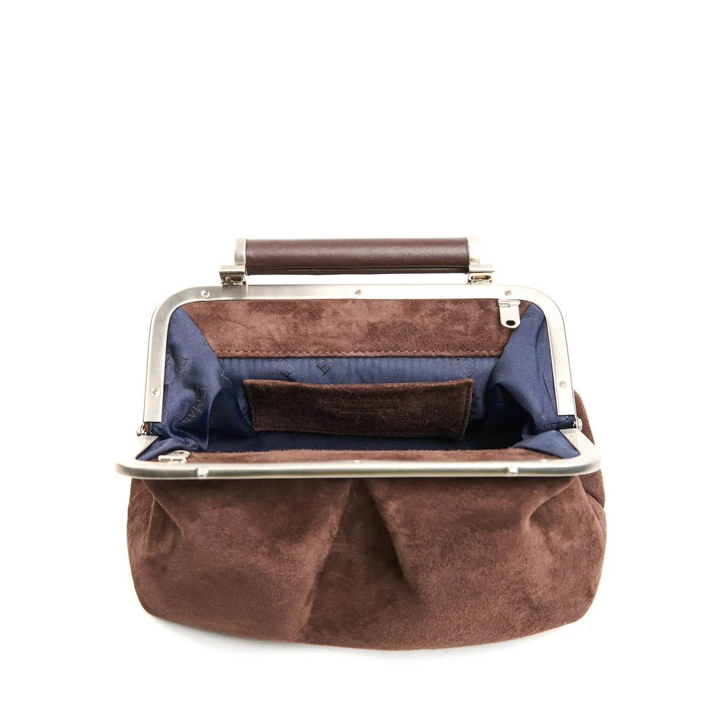 E.Marinella PARTY CLUTCH TESTA MORO In camoscio e pelle Clearance