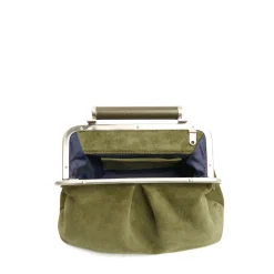 E.Marinella PARTY CLUTCH VERDE OLIVA In camoscio e pelle Sale