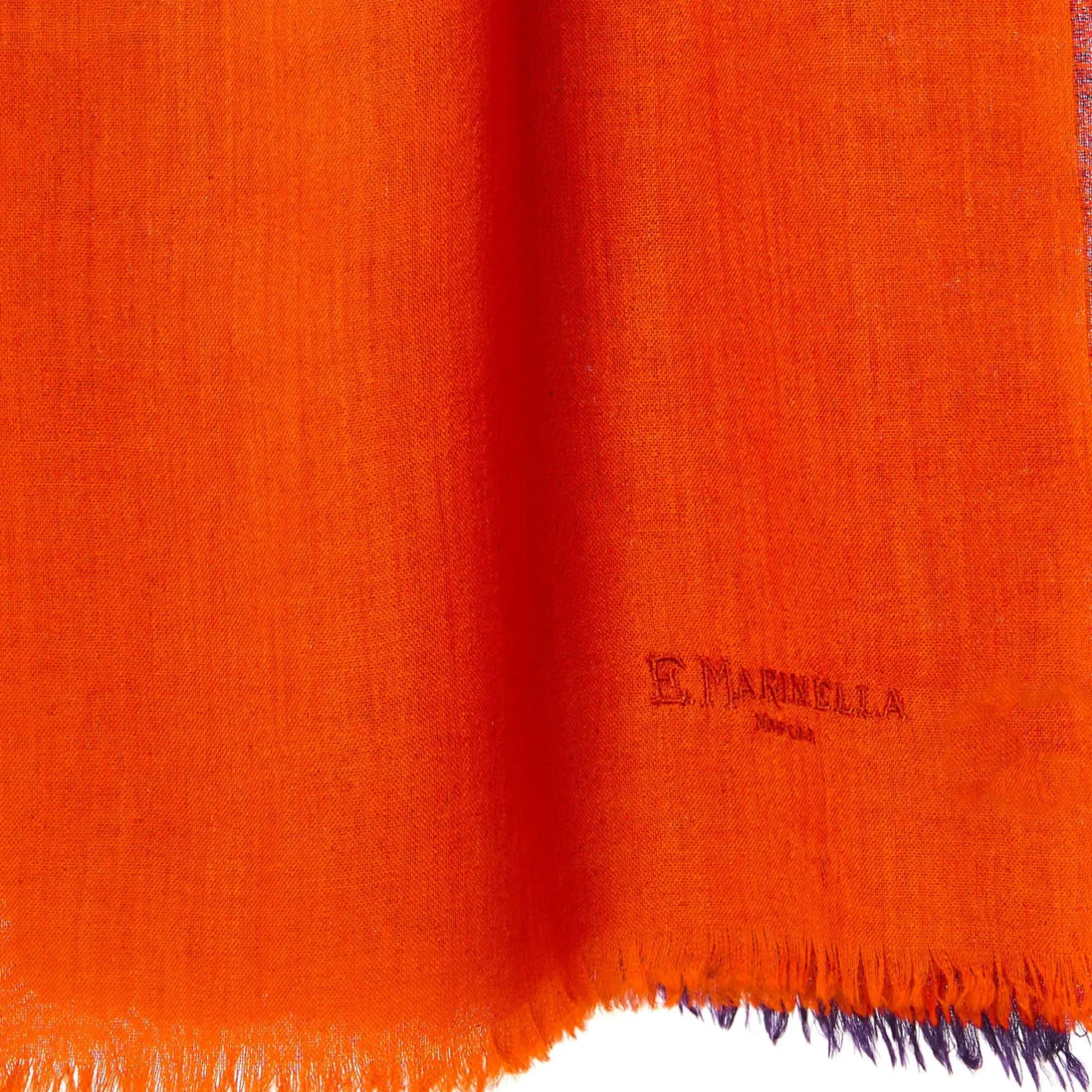 E.Marinella PASHMINA ARANCIONE E VIOLA EFFETTO SFUMATO In cashmere Best