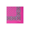 E.Marinella POCHETTE DA TASCHINO IN SETA STAMPATA A MANO FUCSIA Microfantasia fiore New