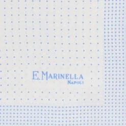 E.Marinella POCHETTE DA TASCHINO IN SETA STAMPATA A MANO BIANCA Pois Online
