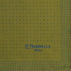E.Marinella POCHETTE DA TASCHINO IN SETA STAMPATA A MANO VERDE OLIVA Pois Hot