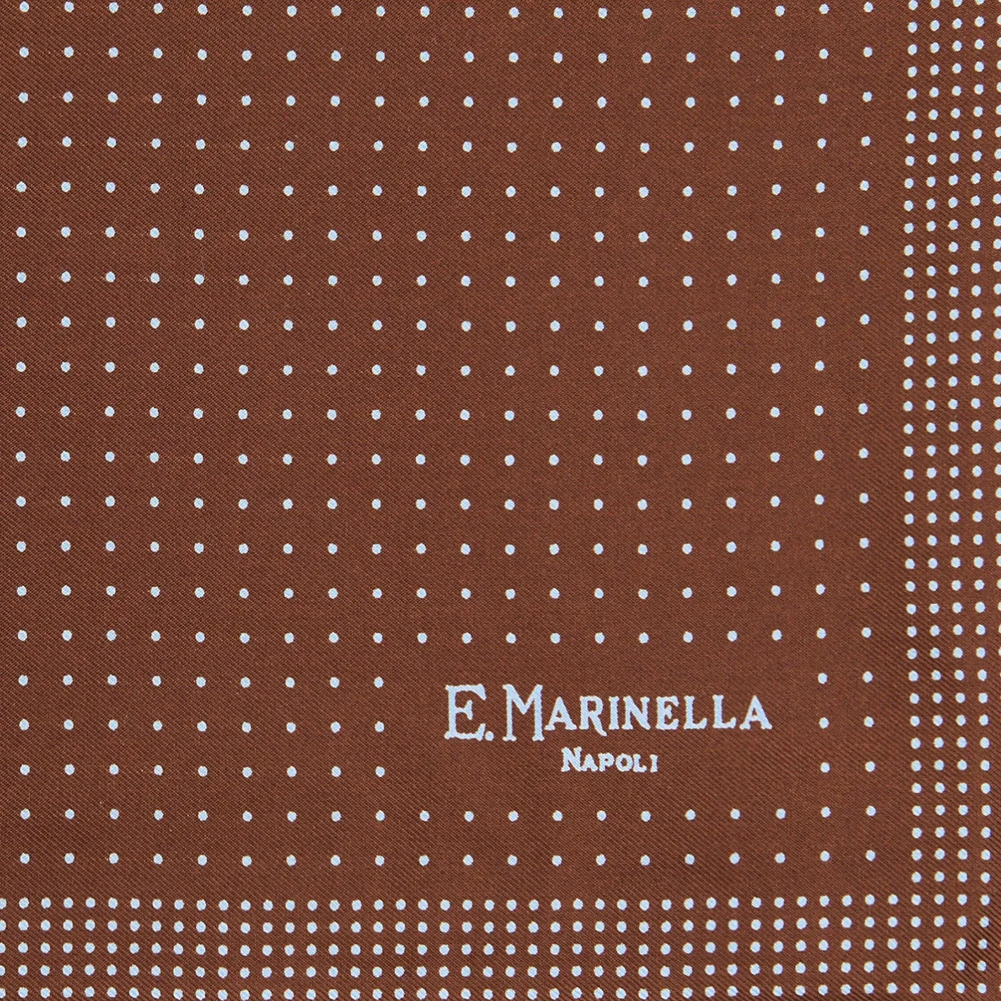 E.Marinella POCHETTE DA TASCHINO IN SETA STAMPATA A MANO MARRONEPois Sale