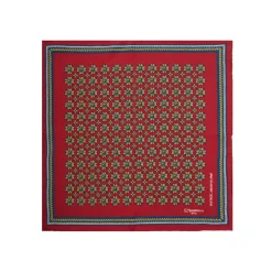 E.Marinella POCHETTE DA TASCHINO IN SETA STAMPATA A MANO BORDEAUX Fantasia archivio 1946