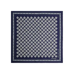 E.Marinella POCHETTE DA TASCHINO IN SETA STAMPATA A MANO BLU SCURO Fantasia archivio 1930 Discount