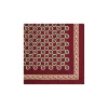 E.Marinella POCHETTE DA TASCHINO IN SETA STAMPATA A MANO BORDEAUX Fantasia archivio 1931 Best