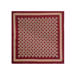 E.Marinella POCHETTE DA TASCHINO IN SETA STAMPATA A MANO BORDEAUX Fantasia archivio 1931 Best