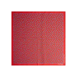E.Marinella POCHETTE DA TASCHINO IN SETA STAMPATA A MANO ROSSO Fantasia archivio 1957 New