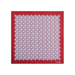 E.Marinella POCHETTE DA TASCHINO IN SETA STAMPATA A MANO BORDEAUX Macrofantasia fiore Sale