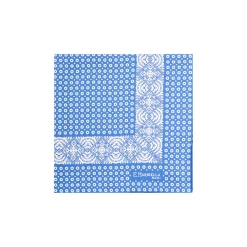 E.Marinella POCHETTE DA TASCHINO IN SETA STAMPATA A MANO BLU MEDIO Microfantasia fiore Discount