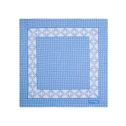 E.Marinella POCHETTE DA TASCHINO IN SETA STAMPATA A MANO BLU MEDIO Microfantasia fiore Discount