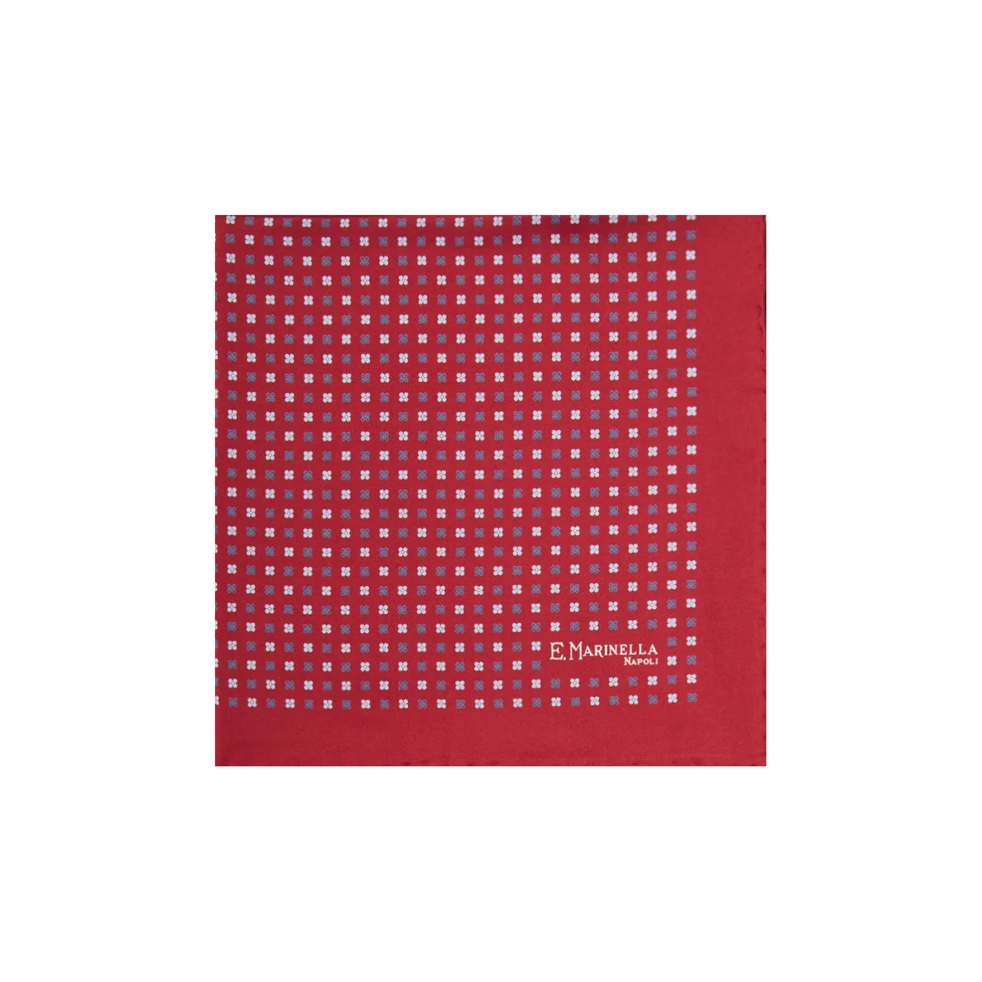 E.Marinella POCHETTE DA TASCHINO IN SETA STAMPATA A MANO BORDEAUX Microfantasia fiore Sale