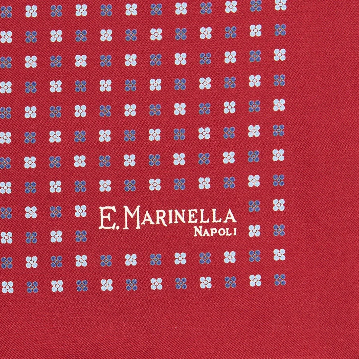 E.Marinella POCHETTE DA TASCHINO IN SETA STAMPATA A MANO BORDEAUX Microfantasia fiore Sale