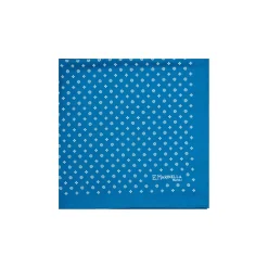 E.Marinella POCHETTE DA TASCHINO IN SETA STAMPATA A MANO BLU MEDIO Microfantasia fiore Hot