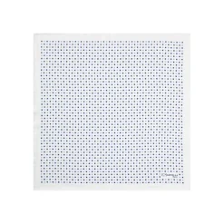 E.Marinella POCHETTE DA TASCHINO IN SETA STAMPATA A MANO BIANCA Microfantasia fiore Best