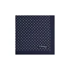 E.Marinella POCHETTE DA TASCHINO IN SETA STAMPATA A MANO BLU SCURO Microfantasia fiore New