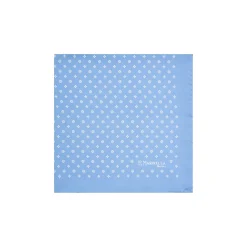 E.Marinella POCHETTE DA TASCHINO IN SETA STAMPATA A MANO AZZURRA Microfantasia fiore Outlet