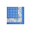 E.Marinella POCHETTE DA TASCHINO IN SETA STAMPATA A MANO BLU SCURO Microfantasia fiore Outlet