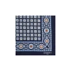 E.Marinella POCHETTE DA TASCHINO IN SETA STAMPATA A MANO BLU SCURO Microfantasia fiore Best