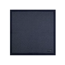 E.Marinella POCHETTE DA TASCHINO IN SETA STAMPATA A MANO BLU SCURO Microfantasia fiore Hot