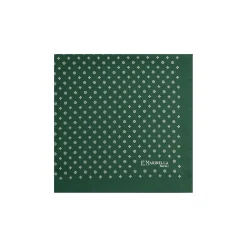 E.Marinella POCHETTE DA TASCHINO IN SETA STAMPATA A MANO VERDE SCURO Macrofantasia fiore Sale