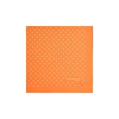 E.Marinella POCHETTE DA TASCHINO IN SETA STAMPATA A MANO ARANCIONE Microfantasia fiore Discount
