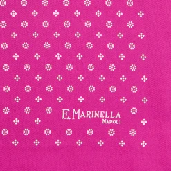 E.Marinella POCHETTE DA TASCHINO IN SETA STAMPATA A MANO FUCSIA Microfantasia fiore Discount