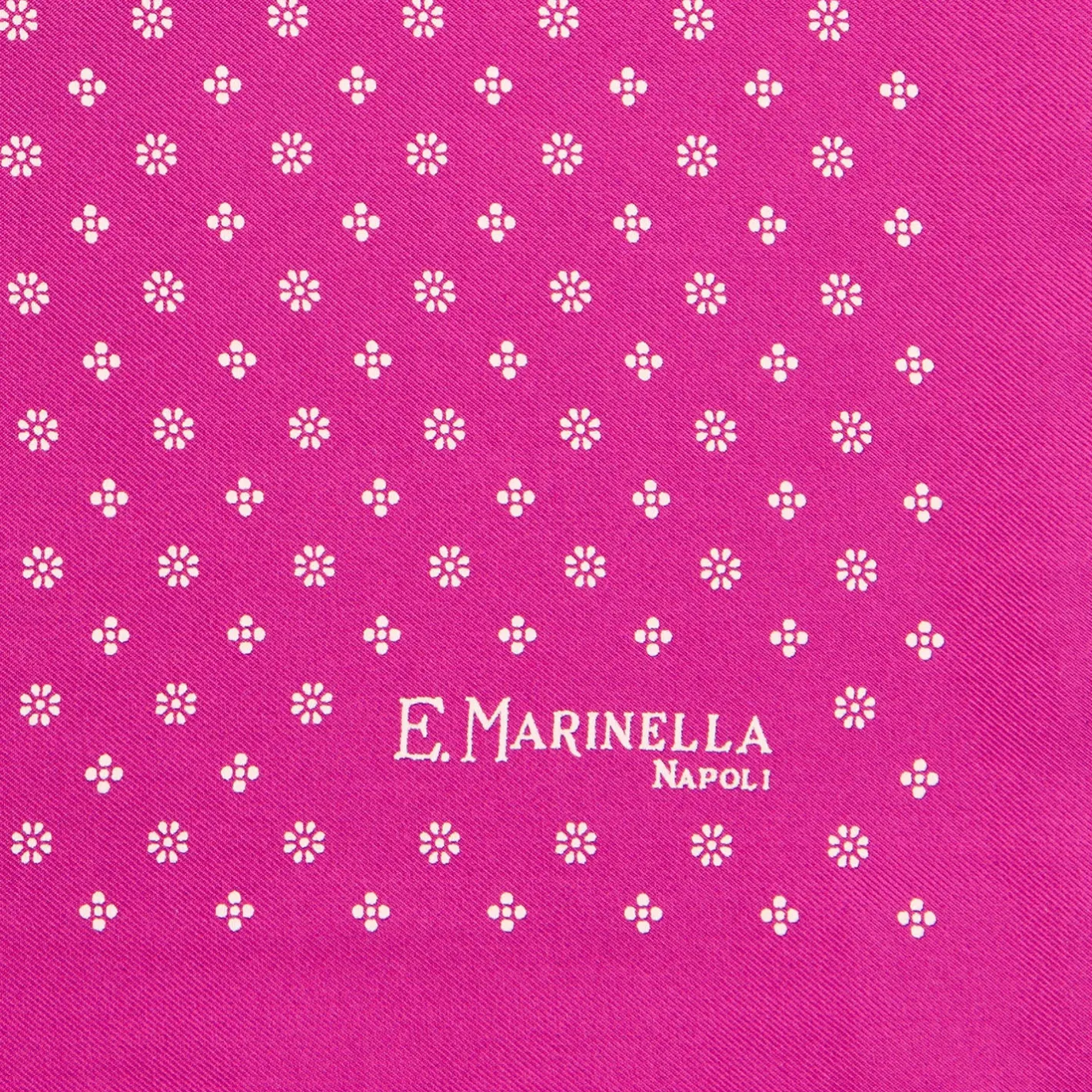E.Marinella POCHETTE DA TASCHINO IN SETA STAMPATA A MANO FUCSIA Microfantasia fiore Discount