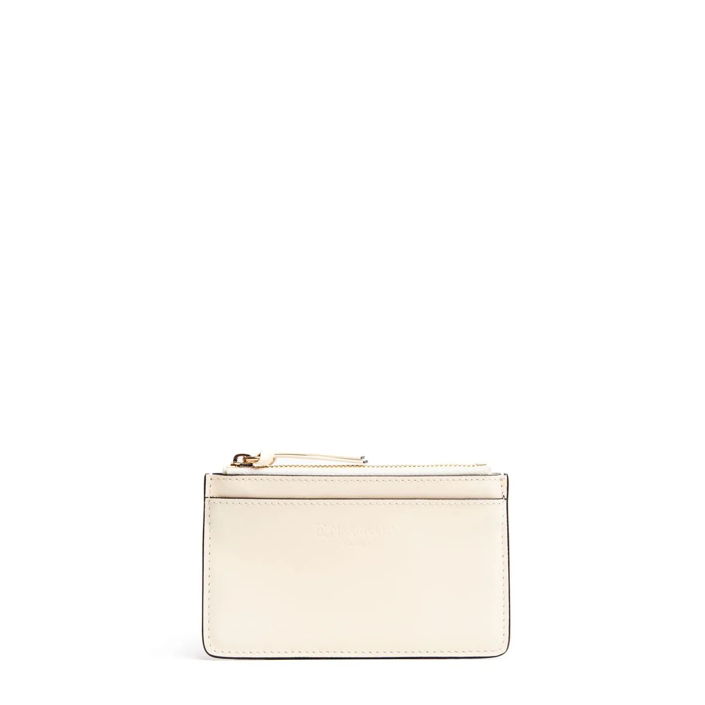 E.Marinella PORTA CARTE DI CREDITO BEIGE In pelle con zip