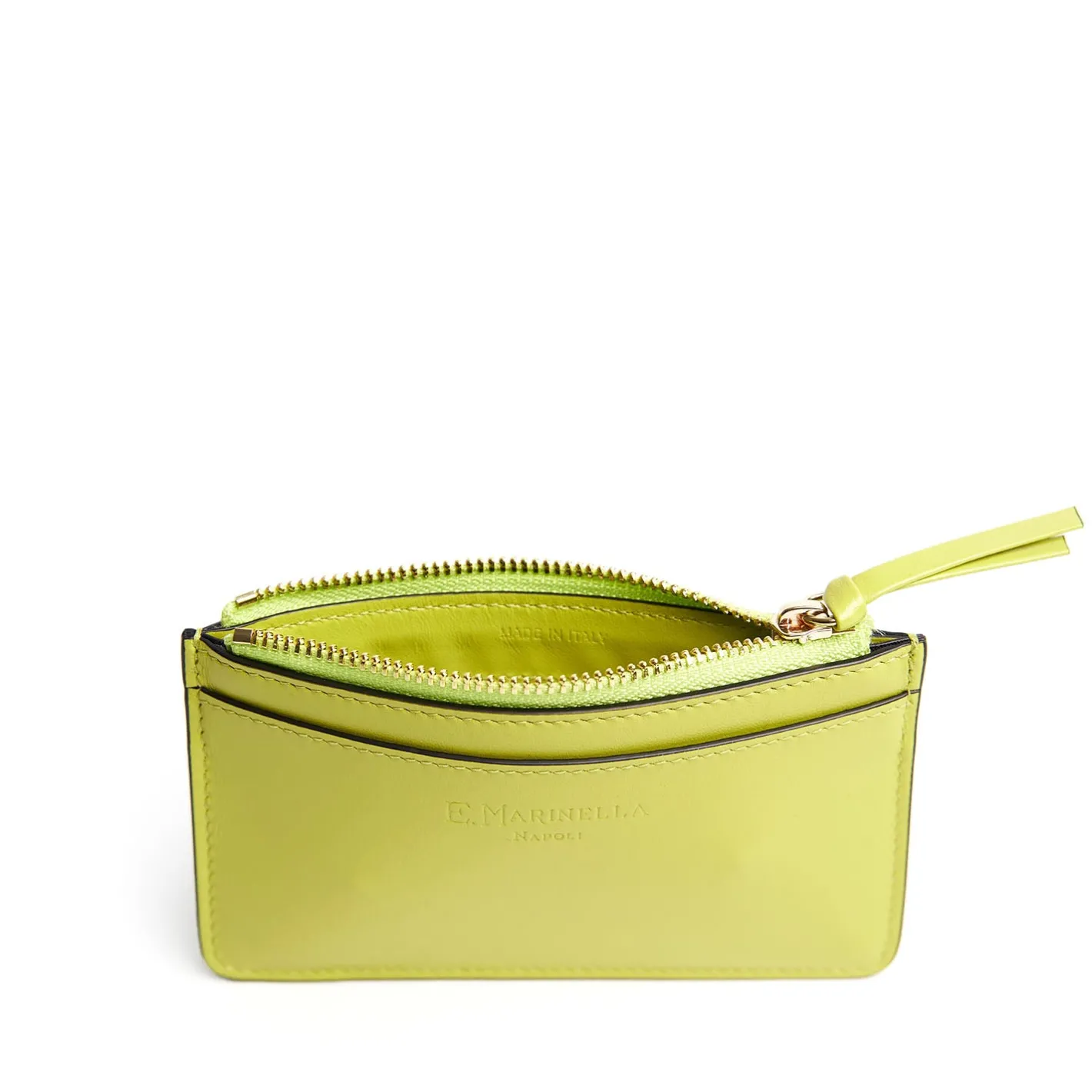 E.Marinella PORTA CARTE DI CREDITO GIALLO In pelle con zip Discount