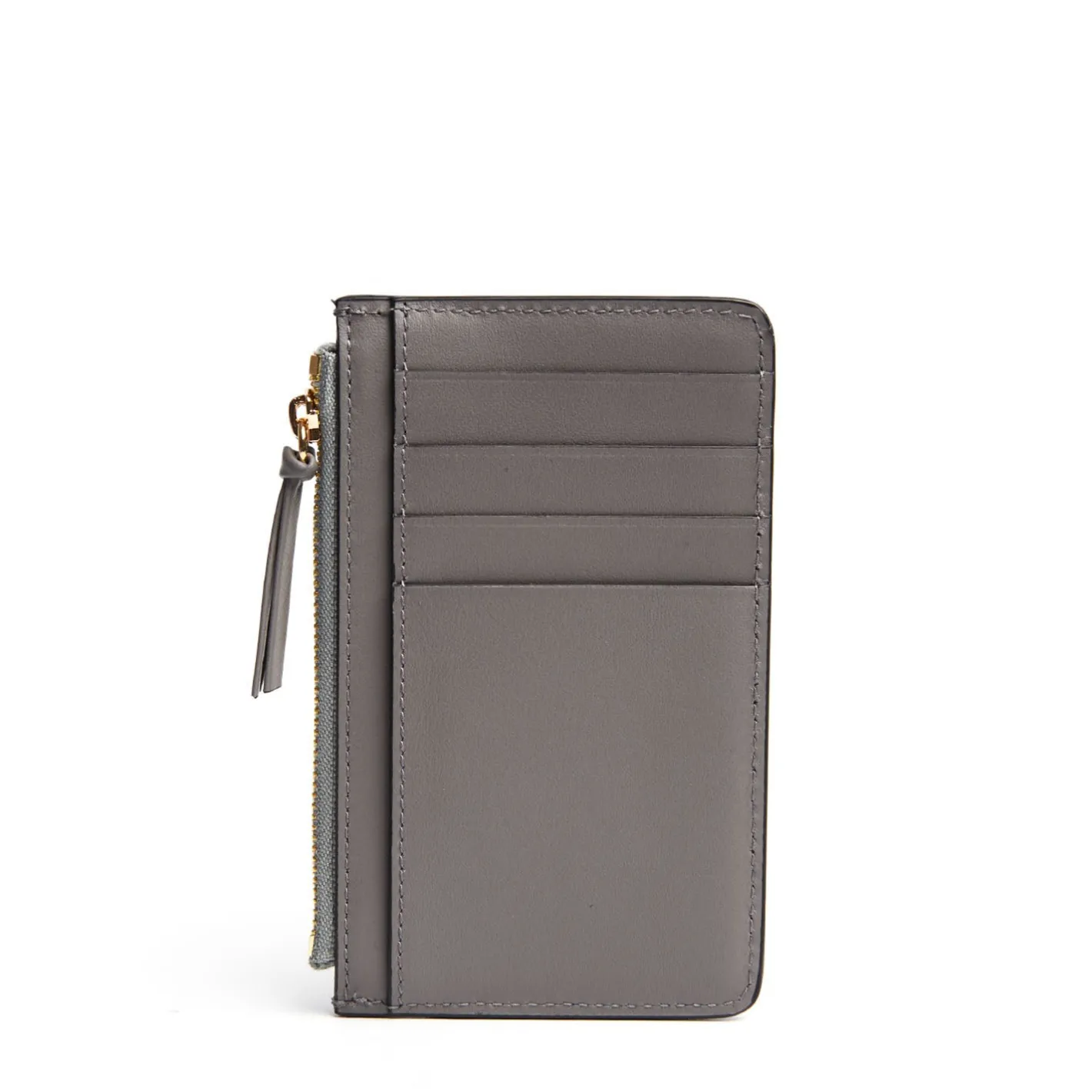 E.Marinella PORTA CARTE DI CREDITO GRIGIO In pelle con zip Outlet