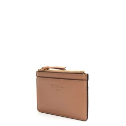 E.Marinella PORTA CARTE DI CREDITO MARRONE CHIARO In pelle con zip Sale
