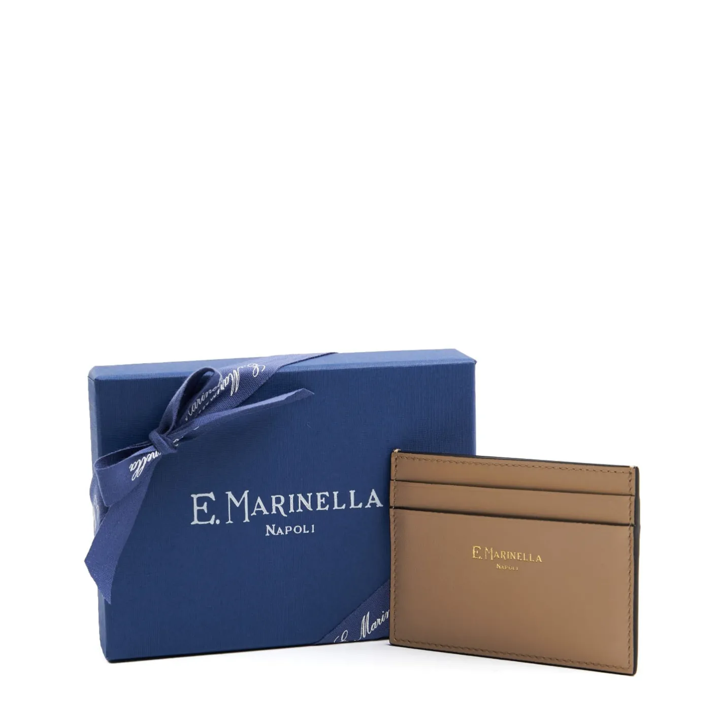 E.Marinella PORTACARTE DI CREDITO PICCOLO BEIGE In pelle liscia Discount