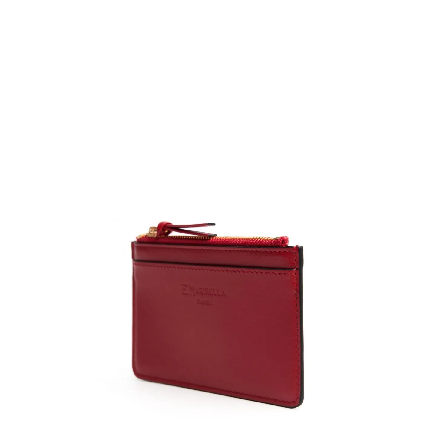 E.Marinella PORTA CARTE DI CREDITO ROSSO In pelle con zip Sale