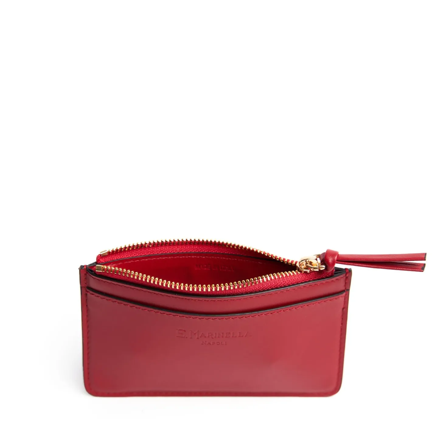 E.Marinella PORTA CARTE DI CREDITO ROSSO In pelle con zip Sale
