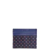 E.Marinella PORTACARTE DI CREDITO SETA E PELLE BLU SCURO 5 scomparti New