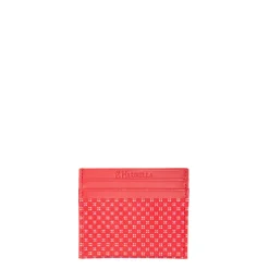 E.Marinella PORTACARTE DI CREDITO SETA E PELLE ROSSO 5 scomparti Hot