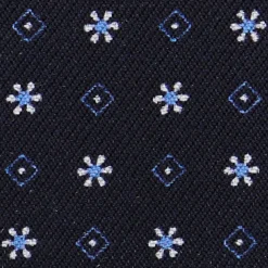 E.Marinella PORTACARTE DI CREDITO SETA E PELLE BLU SCURO 5 scomparti New
